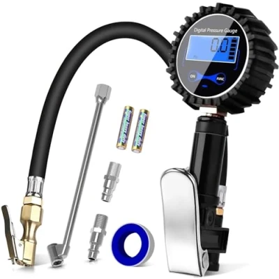 Imagen de Manómetro Presión Neumáticos Digital Inflador para Compresor Medidor Profesional Portátil Coche Moto Bicicleta y Camión 0 200psi