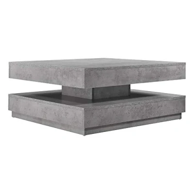Imagen de [en.casa] Mesa de Centro 76 x 38 cm Salón Auxiliar con Almacenamiento Mesita té café Gris hormigón