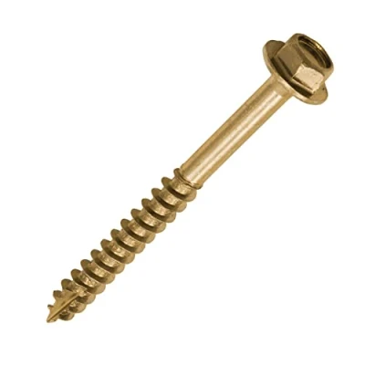 Imagen de TIMCO tornillos avanzados para autocar Punta agresiva una fácil conducción Brida hexagonal Oro 3 veces más rápido que los estándar 8.0 x 60 Caja de 50