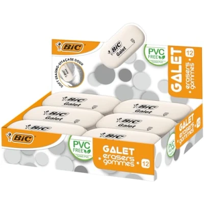 Imagen de BIC Radierer Galet aus synthetischem Kautschuk, 58 x 28 13 mm, Displaybox à 12 Stück