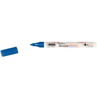 Imagen de Kreul 90668 Javana Texi Mäx Sunny Fine Rotulador para tela (punta rígida, aprox. 1 2 mm), color azul