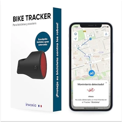 Imagen de Invoxia Bike Tracker, Localizador GPS Antirrobo para Bicicleta, Negro, Suscripción de 3 años Incluida