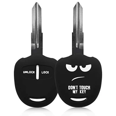 Imagen de kwmobile Carcasa Compatible con Llavero de Mitsubishi Llave Coche 2 Botones Funda para Mando Silicona Blanco/Negro