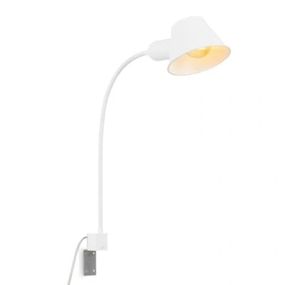 Imagen de BRILONER lámpara de cama flexible, ajustable, interruptor palanca, 1x casquillo E27 máx. 10 vatios, incl. cable, blanco, 63 cm