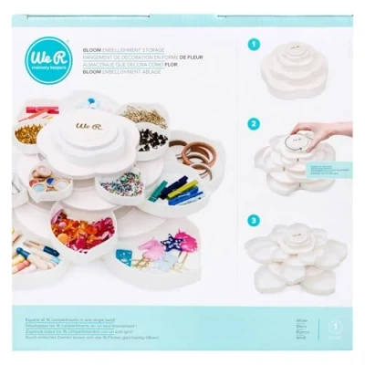 Imagen de We R Memory Keepers Embellishment Caja para almacenar Adornos Bloom Storage White, Blanco, 28.7 X 16.5 Cm