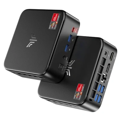Imagen de NiPoGi Mini PC Gamer ΑΜD Ryzen 5 Pro 5675U(6C/12T/Max 4.3GHz/Mejor Que 5500U) Computadora,16GB DDR4(Doble Canal) 512GB SSD Dual Ethernet RJ45/Tipo C/HDMI/3 Pantalla/WiFi6 para Oficina Comercio