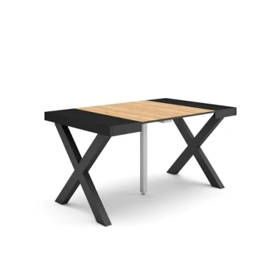 Imagen de Skraut Home Mesa Consola Extensible Comedor Plegable 140 para 6 comensales Patas Madera Maciza Estilo Moderno Roble y Negro