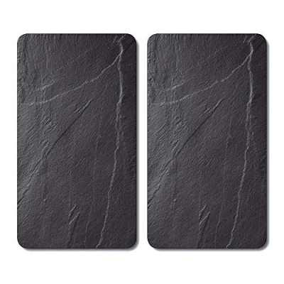 Imagen de Kesper 3652313 Tablas para cortar, cristal, Negro, 52 x 30 0.8 cm, 2 unidades