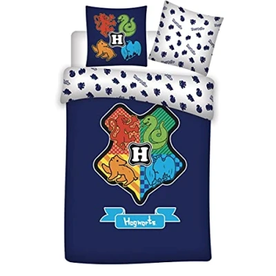 Imagen de Harry Potter Juego de Cama 100% algodón, Funda nórdica 140 x 200 cm + Almohada 65