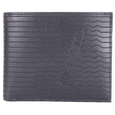 Imagen de Ted Baker Cartera plegable de piel grabada con láser para hombre, color azul marino, Navy, Talla única, Clásico