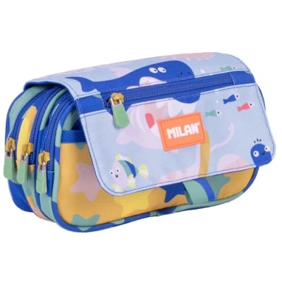 Imagen de Estuche Portatodo Milan 4 Cremalleras Con Solapa Serie Especial Blue Odyssey