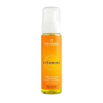 Imagen de Pure Mineral Limpiador Facial Espumoso Anti Estrés Minerales del Mar Muerto, Vitamina C, Limpieza Profunda, Todo Tipo de Piel Sin siliconas, sulfatos, parabenos 220ml