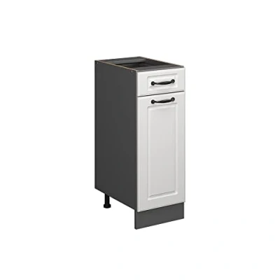 Imagen de Vicco Mueble bajo de Cocina R Line, Blanco casa Campo/Antracita, 30 cm sin encimera