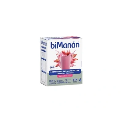 Imagen de BIMANAN Beslim Batido Sustitutivo Sabor Fresa, Para Ayudarte A Controlar Tu Peso, 330 ml Pack de 6