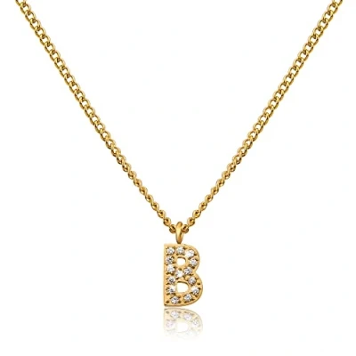 Imagen de GD GOOD.designs Cadena de letras oro para señoras I Collar chapado en 18 quilates con iniciales circonita acero inoxidable dorado