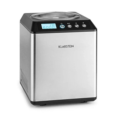 Imagen de Klarstein Vanilly Sky Multi Edition Máquina de helados, Yogurtera, Heladera, Pantalla LED Digital, 250 W, Capacidad 2,5 litros helado, Temporizador, Vaso medidor, Plata