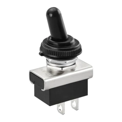 Imagen de Heschen Interruttore a levetta in metallo, KN3D 101, 12V 25A, SPST, On/Off 2 posizioni, pin, per luce del cruscotto dell&#039;auto, con cappuccio impermeabile (1 unidad)
