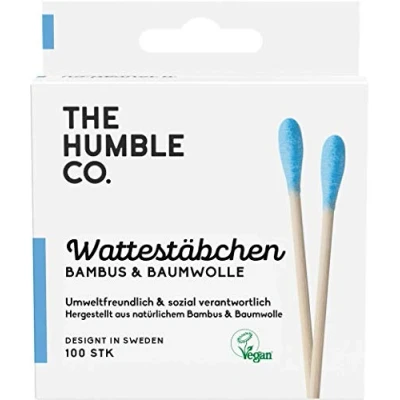 Imagen de The Humble Hm Bastoncillo Algodon Bambu Azul 100 Unid ml