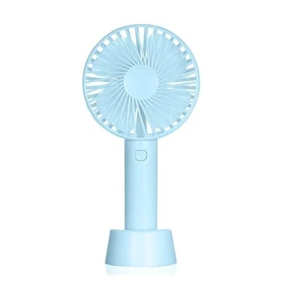 Imagen de Mini Ventilador Portátil Con Batería Y Soporte De Sobremesa. Dam Azul Claro