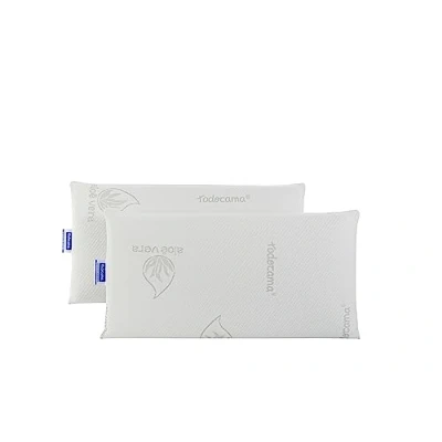 Imagen de Todocama Almohada viscoelástica Aloe Vera (Pack de 2 Unidades 70 cm)