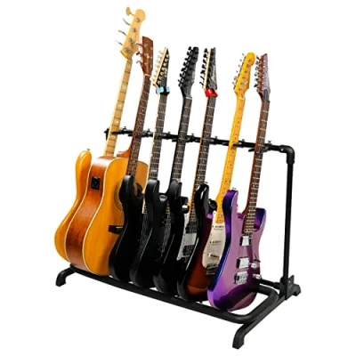 Imagen de GUITTO soporte universal plegable para guitarra, portátil escenario, bajo, guitarra acústica, 7 soportes GGS 11