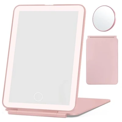Imagen de DRERIO Espejo Maquillaje con Luz, Tocador Luces LED, Pantalla Táctil 3 Colores Ajustable Led (4000K/4500K/5500K), Recargable USB para Viajar (Blanco)