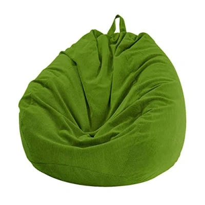 Imagen de Chickwin Funda de puf, Pera, sillón Pera sin Relleno, para Exterior e Interior, relajación, Chaise Longue salón, Dormitorio cojín (Verde Oliva, 100 x 120 cm)