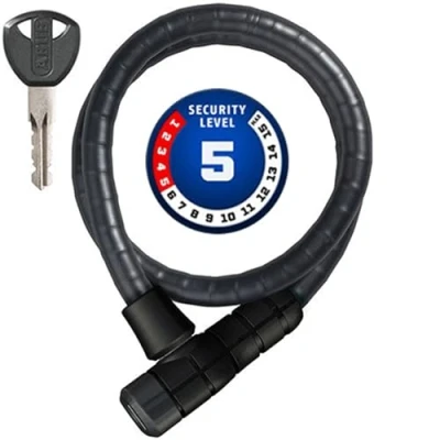 Imagen de ABUS antirrobo de cable Microflex 6615K/85 compacto para bicicletas dos ruedas asequibles y infantiles 15 mm nivel seguridad 5 negro