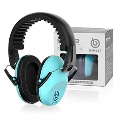 Imagen de EAREST Orejeras de Protección Reducción ruido, Earmuffs Protectores Auditivos Seguridad Anti NRR 20DB Profesional Orejas Defensores con Bolsa para Adultos Niños Bebes Azul