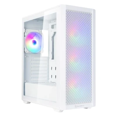 Imagen de SilverStone Technology Fara 515XR Chasis ATX Torre Mediano con Soporte para disipador Dual e Impresionante iluminación arcoíris,Blanco,SST FA515XR WG