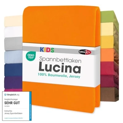 Imagen de CelinaTex Lucina bebés niños sábanas Ajustables Camas para bebé algodón 60x120 70x140 cm Naranja