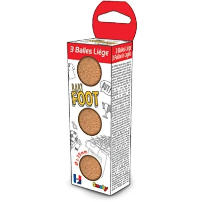 Imagen de Smoby Pelotas de Corcho 35 mm, 3 Unidades, para futbolín, Fabricadas en Francia, 140411
