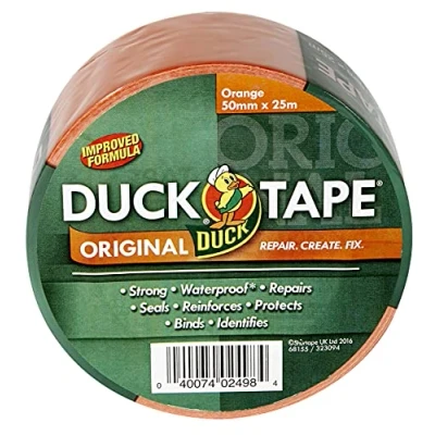 Imagen de Duck cinta original naranja, 50 mm x 25 m, fórmula mejorada, impermeable, de reparación paños, adhesiva alta resistencia