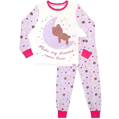 Imagen de Harry Bear Pijamas para Niñas Luna y Peluche Ajuste cómodo Morado 5 6 Años