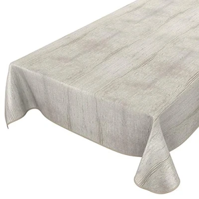 Imagen de Anro Mantel de hule lavable, para mesa, 95% PVC, 5% poliéster., Madera gris., 100 x 140cm mit Saum