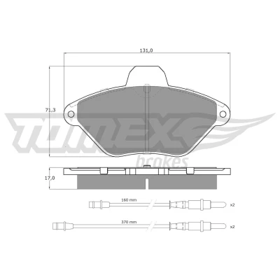 Imagen de TOMEX brakes TX 13 36 Juego de pastillas freno Eje delantero con contacto avisador desgaste accesorios CITROËN: Xantia Hatchback