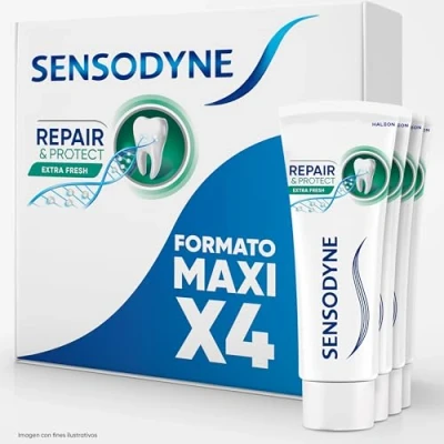Imagen de Sensodyne Repair &amp; Protect Extra Fresh Pasta de Dientes, Alivio Para Dientes Sensibles, Protección Duradera Frente a la Sensibilidad Dental, Pack 4x75 ml