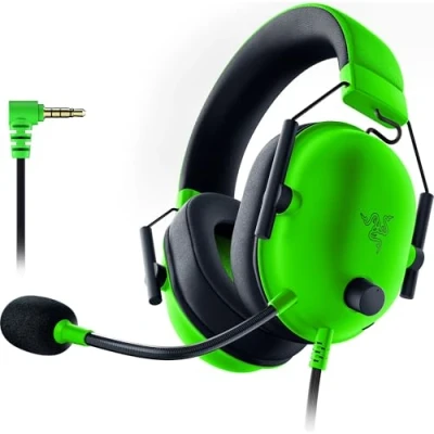 Imagen de Auriculares gaming Razer BlackShark V2 X, De diadema, Con cable, Jack 3.5 mm, Sonido 7.1, Micrófono, Verde