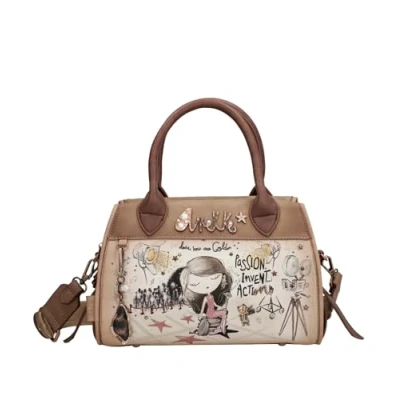 Imagen de Anekke Bolso para Mujer de Poliester Asa Corta, Bandolera y Cierre Cremallera 3 Compartimentos Accesorios Complementos Medidas 27x19x15 cm