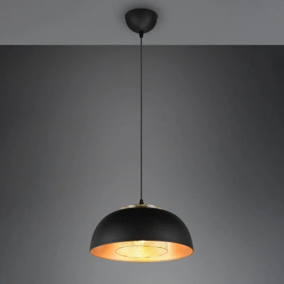 Imagen de Reality Leuchten Lámpara colgante Punch negro/oro 1 luz Ø 35 cm