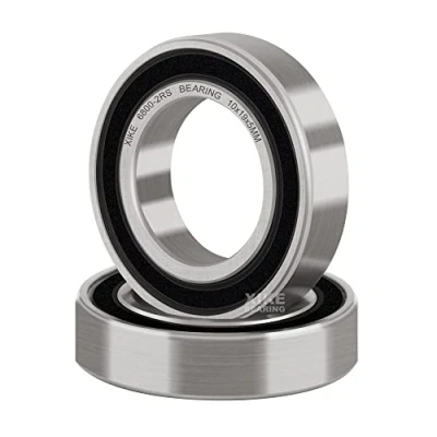 Imagen de XiKe 2 piezas 6800 2RS Rodamiento de bolas 10x19x5mm Acero cromado｜Pre lubricado｜Doble junta goma, 6800RS rígido con escudos.