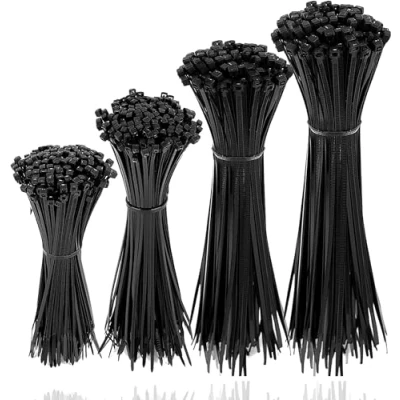 Imagen de 500x bridas para cables juego negro cortas y largas resistentes al desgarro a los rayos UV varias longitudes manualidades hogar