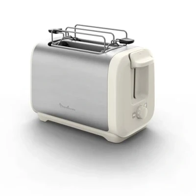 Imagen de Moulinex Subito, tostadora 2ranuras y calentador de panecillos, tuesta más rápido, menor consumo, diseño moderno, blanco acero inoxidable, LT5S1AE0