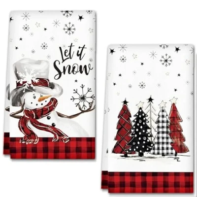 Imagen de YAXZIM Toallas de Cocina Navidad,18 x 26 Inch Paños Algodon,Multiusos Trapos Suaves y absorbentes para Decoracion Navidad Hogar