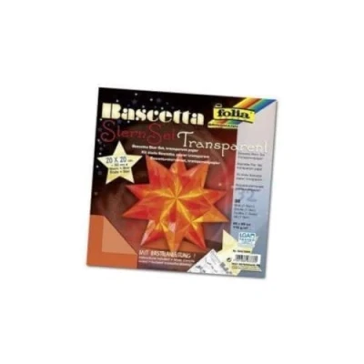 Imagen de Folia 840/2020 DIY kit Bascetta Set creativo de estrellas (20 x 20 cm) (32 hojas papel transparente color naranja) [Importado Alemania]