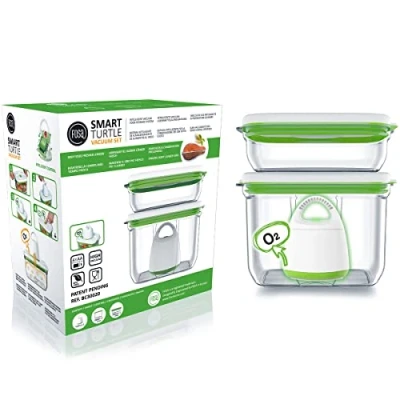 Imagen de FOSA HOME Envasadora al vacio de alimentos inalámbrica y portátil, 2 recipientes (2.3 L 1.0 L) plástico silicona para conservar cualquier (incluido liquidos harinas).