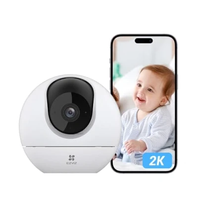 Imagen de EZVIZ Camara IP WiFi 360 2K Cámara de Vigilancia Interior, Visión Nocturna Color, AI Detección Humana, Seguimiento Automático, Audio Bidireccional, Soporta Tarjeta hasta 512GB, C6C 3MP