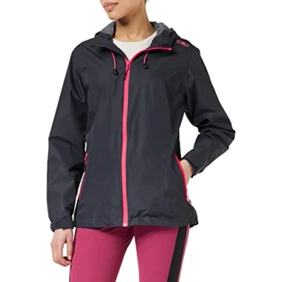 Imagen de CMP Woman Jacket FIX HOOD Impermeable, Mujer, Talla: 50, Antracite/gloss