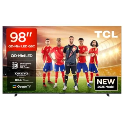 Imagen de TCL 98Q6C 98&quot; QD Mini LED Smart TV, 4K HDR Premium 1000nits with Google TV (Dolby Vision IQ &amp; Atmos, Matte HVA Panel, Onkyo 2.1 Sound System, Motion Clarity Pro, Hands Free Voice Control)