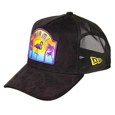 Imagen de New Era Miami Patch Suede A Frame Adjustable Trucker Cap One Size